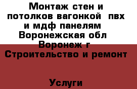 Монтаж стен и потолков вагонкой, пвх и мдф панелям - Воронежская обл., Воронеж г. Строительство и ремонт » Услуги   . Воронежская обл.,Воронеж г.